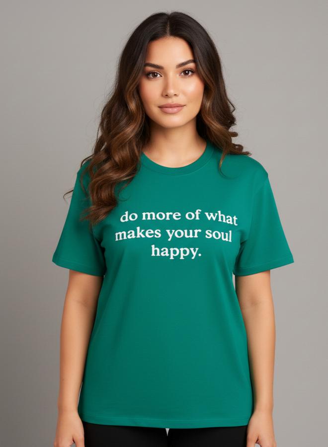 PAUSE Women Green Slogan Print T-Shirt - Image 1